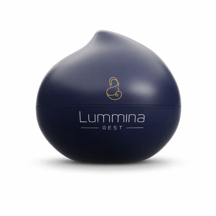 Lummina Gest stretch mark cream jar, front view