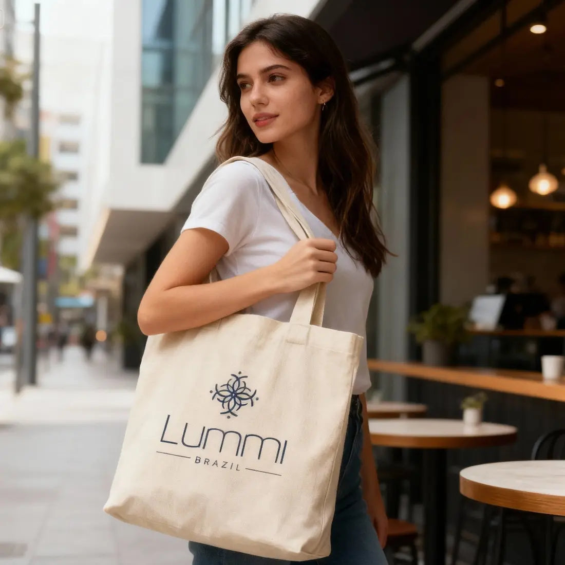 Lummi Brazil tote bag, side view