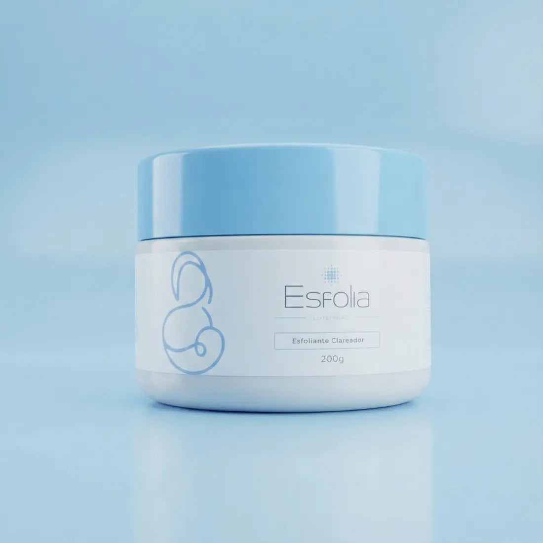 Esfolia body scrub jar, front view