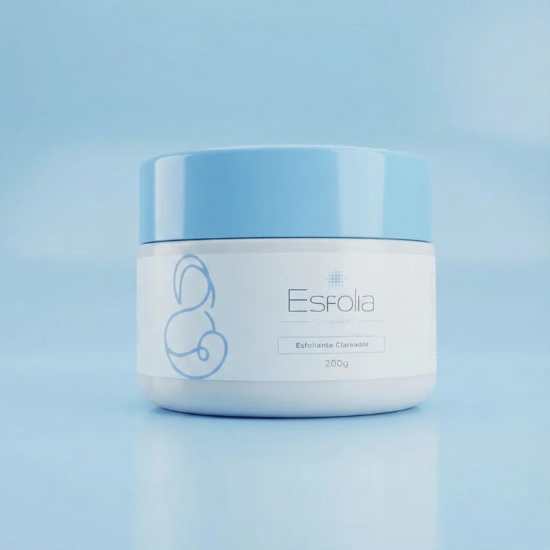 Esfolia body scrub jar, front view